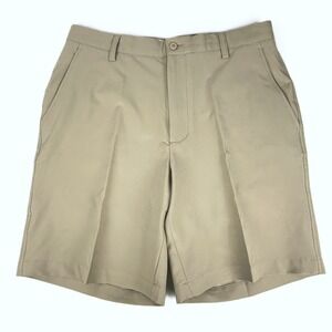 Footjoy Shorts Mens 34 Flat Front Beige Stretch Golf Chino Lightweight 9" Inseam